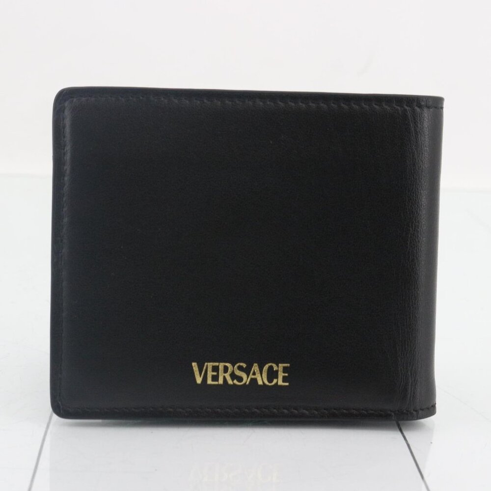 Versace Medusa Head Bifold Leather Wallet - Black & Gold - Picture 2 of 12